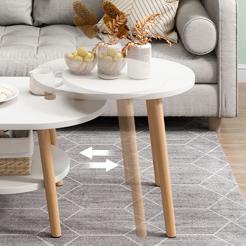 Four Legs Coffee Table Artificial Wood Coffee or End Table with Shelf