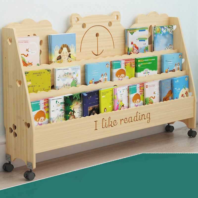 Scandinavian Style Bookshelf Closed Back Solid Wood Bookcase for Home and Office