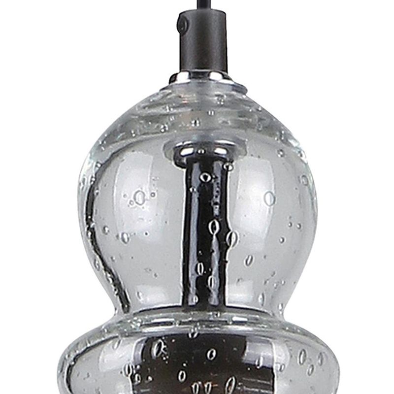 Seeded Glass Retro Industrial Style Hanging Light 7" Wide Single Bulb Metal Lighting Pendant for Bedroom