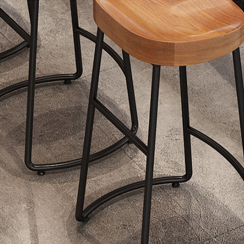 Contemporary Dining Stool Solid Wood Bar Stool with Footrest