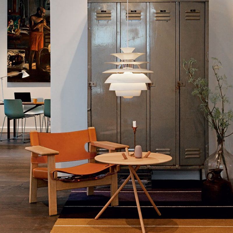 Pine Tree Shaped Creative Hanging Light Post-modern Style Aluminum Alloy Lighting Pendant in White