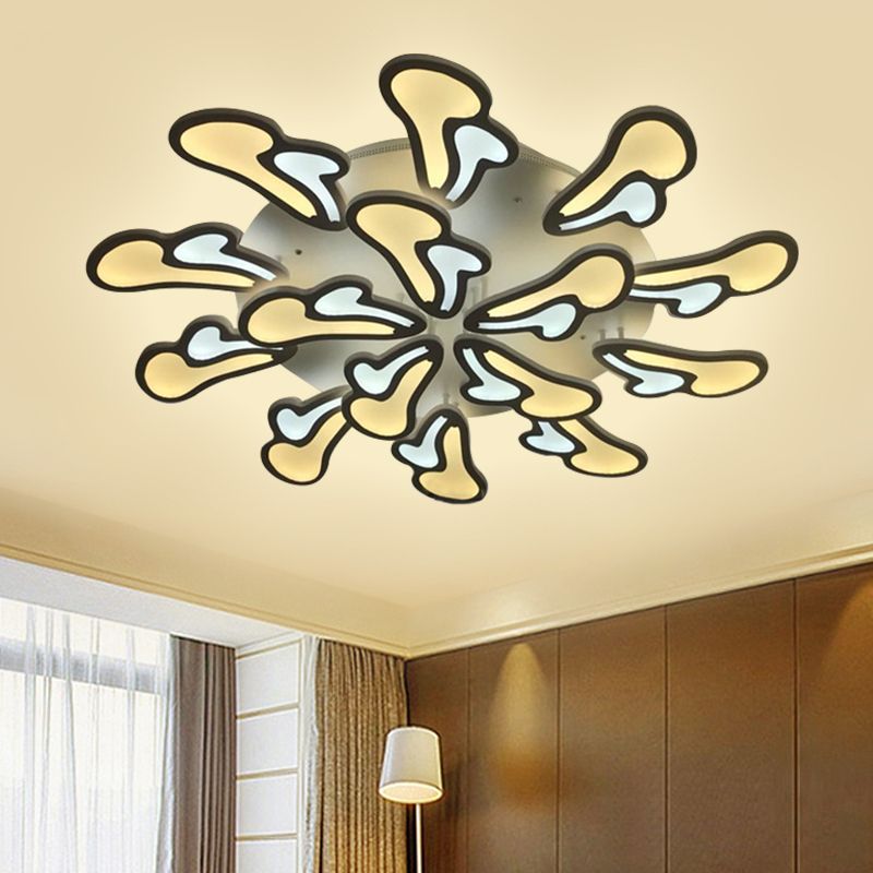Luce di fiore bianco Modernismo LED ACRILICA SEMI FLUSH MONTURA IN LUCE COLD/BIANCA