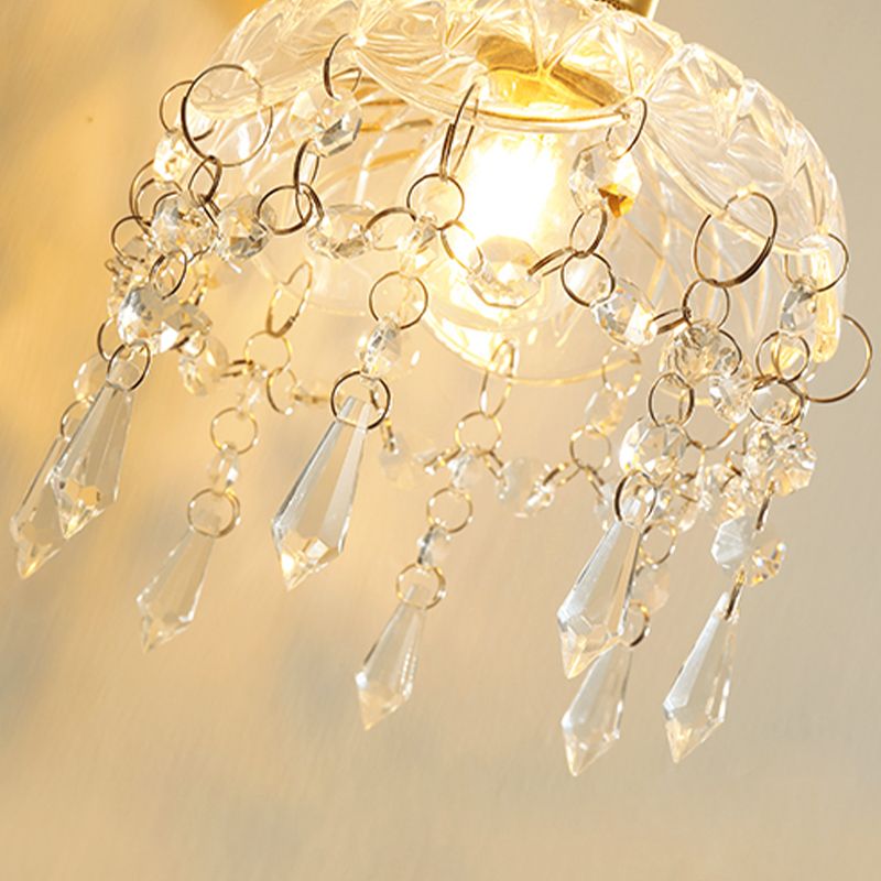 Postmodern Minimalist Golden Wall Light Sconce with Crystal for Washroom