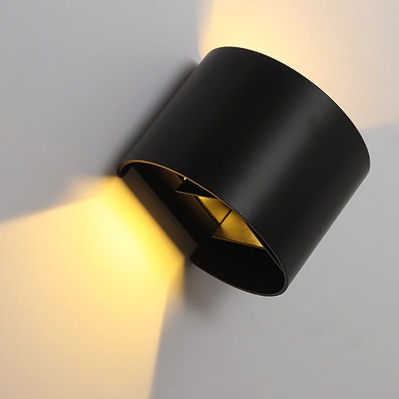 2 Lights Geometric Wall Washer Sconce Modern Style Metal Wall Lighting
