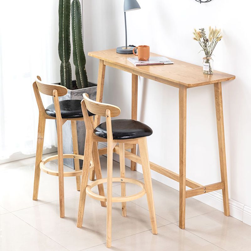 Modern Style Bistro Bar Table Solid Wood Rectangle Bar Table for Home