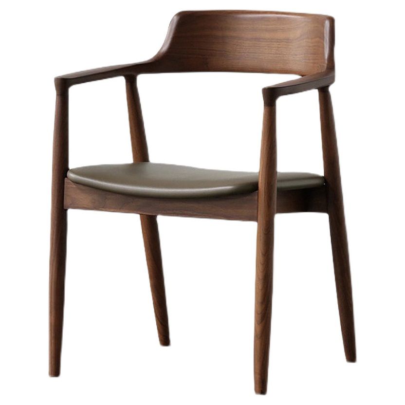 Fauteuil de salle à manger moderne de 22 pouces de large, dossier ouvert avec 4 pieds en bois pour un usage domestique
