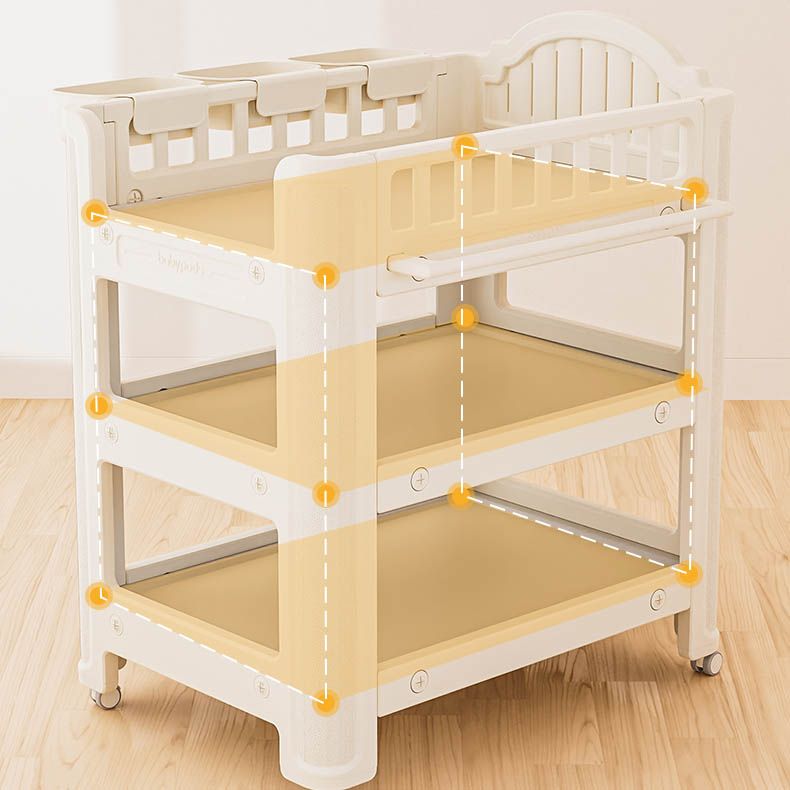 Arch Top Baby Changing Table White Changing Table with Storage