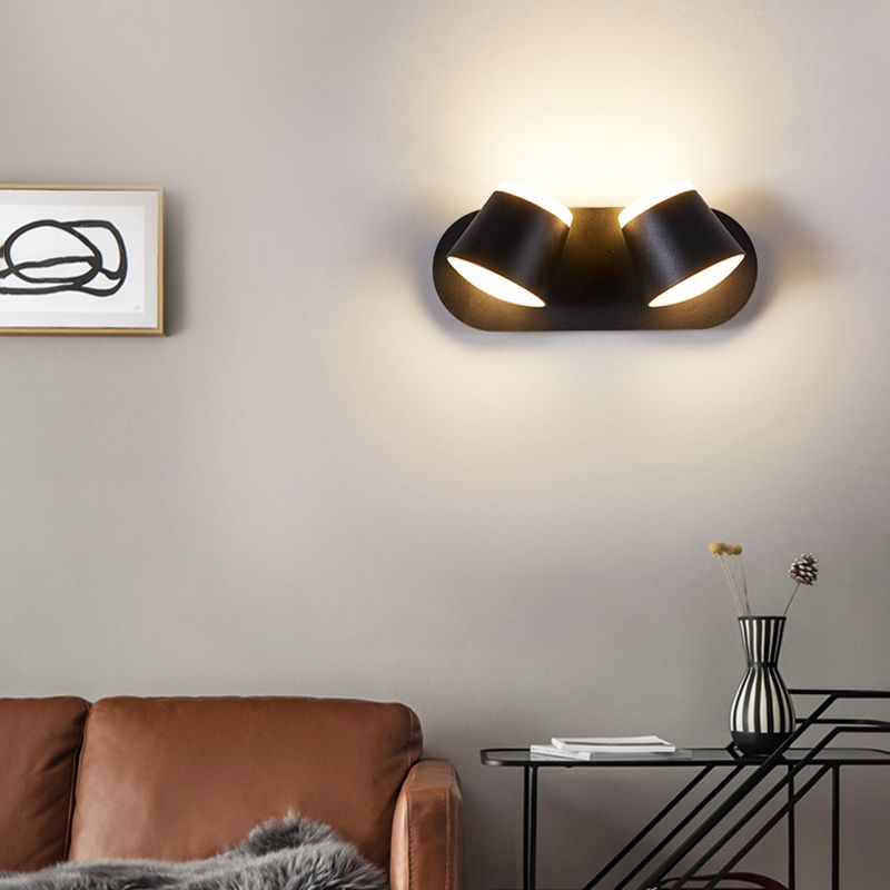 Nordic Style Aluminum Wall Light Geometry Cylinder Rotatable Wall Lamp for Bedroom