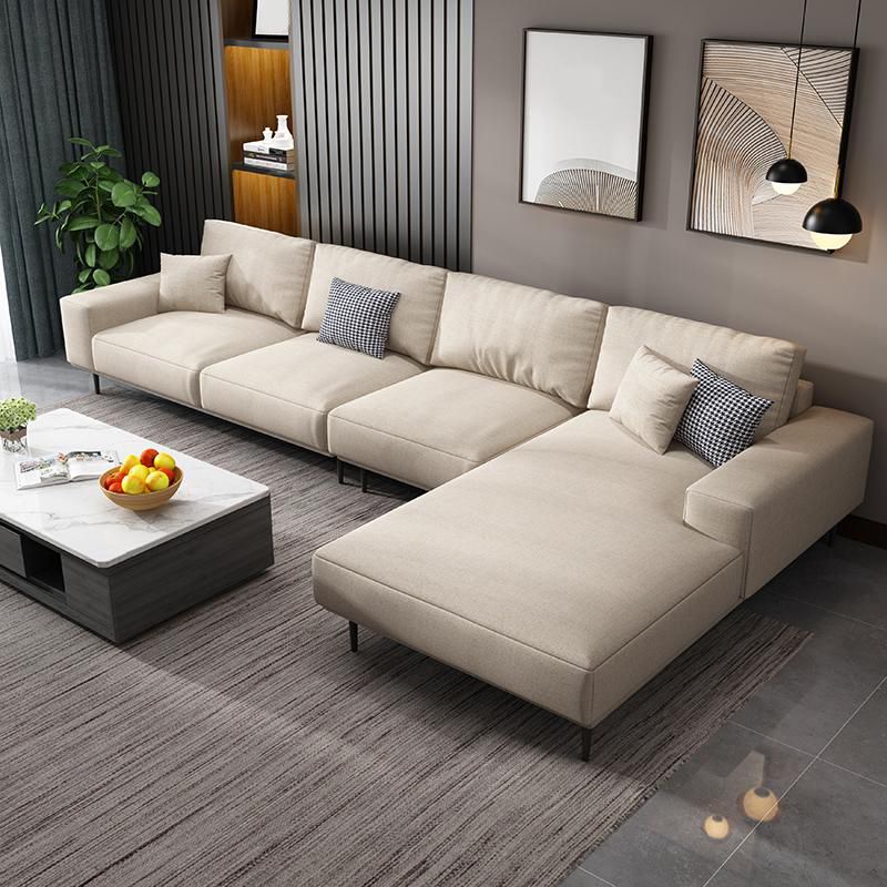 Contemporary Pillow Back Sectional with Recessed Arms for 4 People