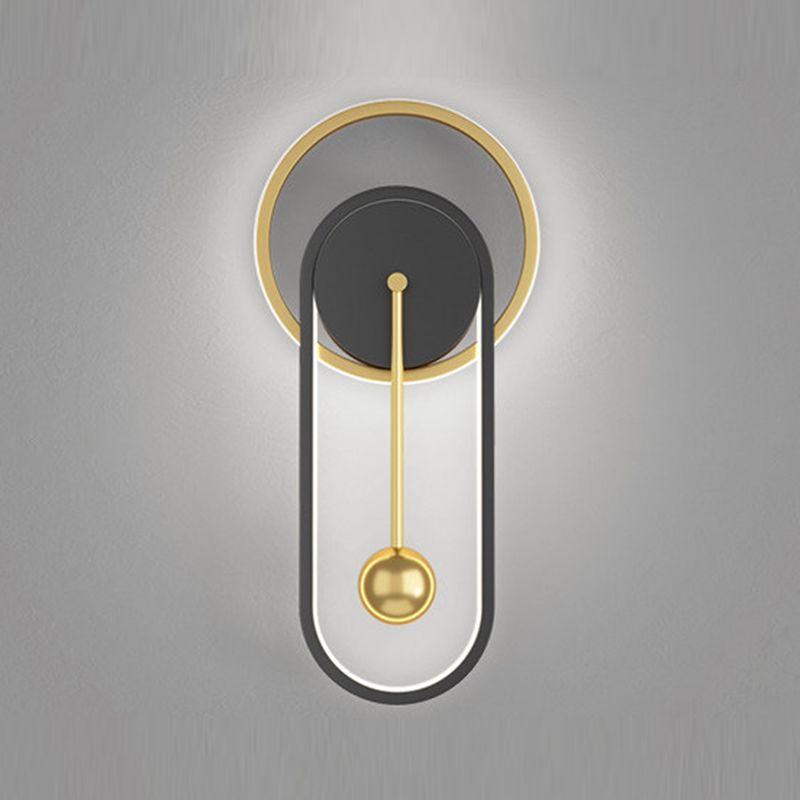 Luci di applique rotonde in metallo Modern Style 2 Apparecchi per illuminazione a parete