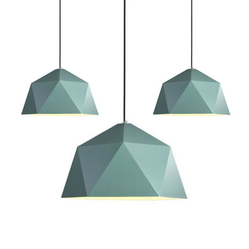 Lampada a sospensione a forma di diamante Nordic Metallic Restaugale a pendente a sospensione