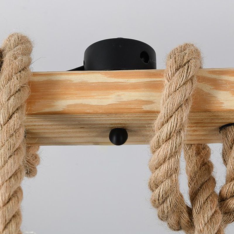 Industrial Style Hemp Rope Pendant Light Retro Hanging Light for Living Room