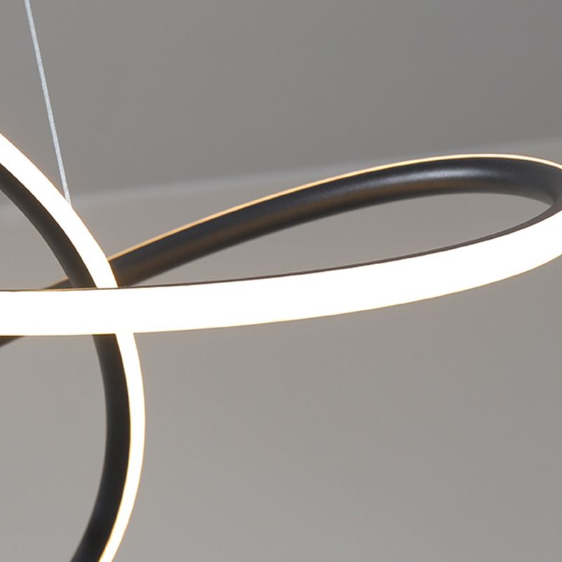 Metal Curves Shape Ceiling Chandelier Modern LED Ceiling Pendant Light for Living Room