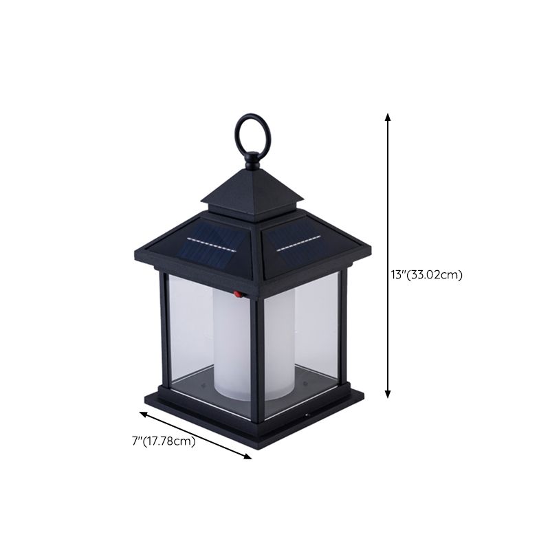 LED Black Solar Pillar Lamp Waterproof Outdoor Light for Garden