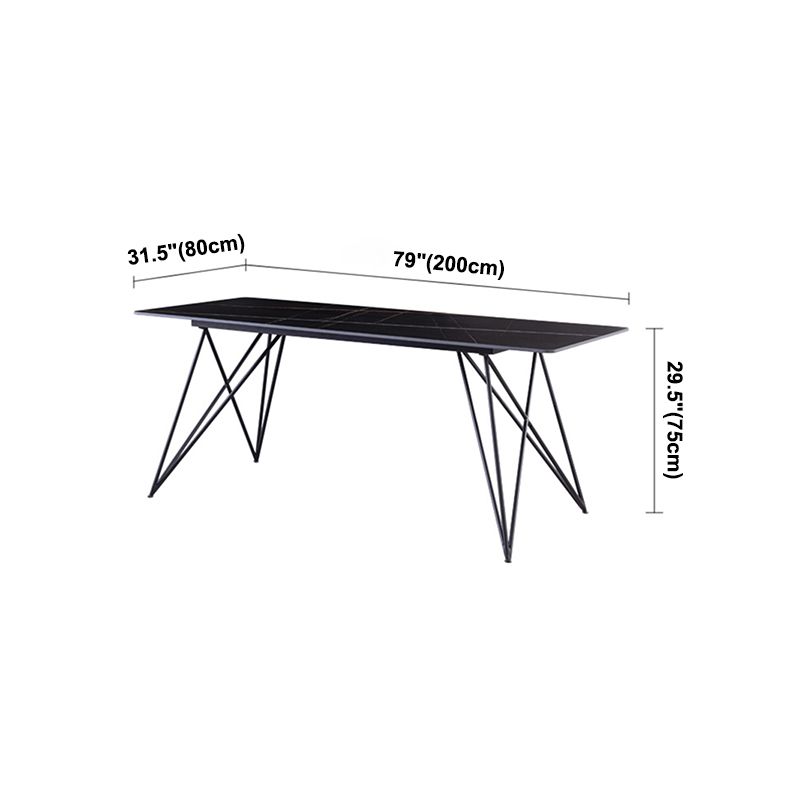 Stone Dining Site Table Industrial Style Rectangle Dining Table for Kitchen Home