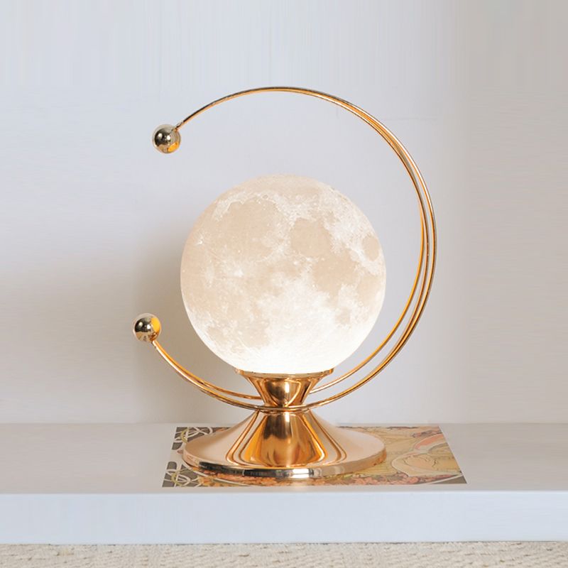 Modern Style Planet Desk Light Glass Shade Eye-protecting Desk Lamp for Living Room