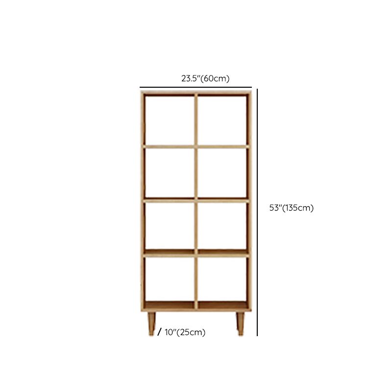 Modern Style Solid Wood Bookshelf Open Back Bookcase with Shelves