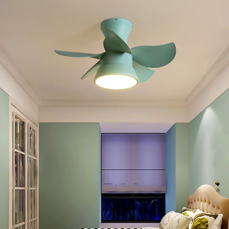 Ventiladores de techo de forma de ventilador de metal estilo para niños de 1 luces de lámpara de ventilador de techo