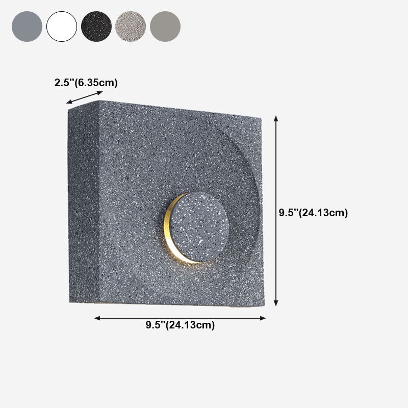 Modern Style Cement Wall Sconce Square Shape Wall Light for Living Room