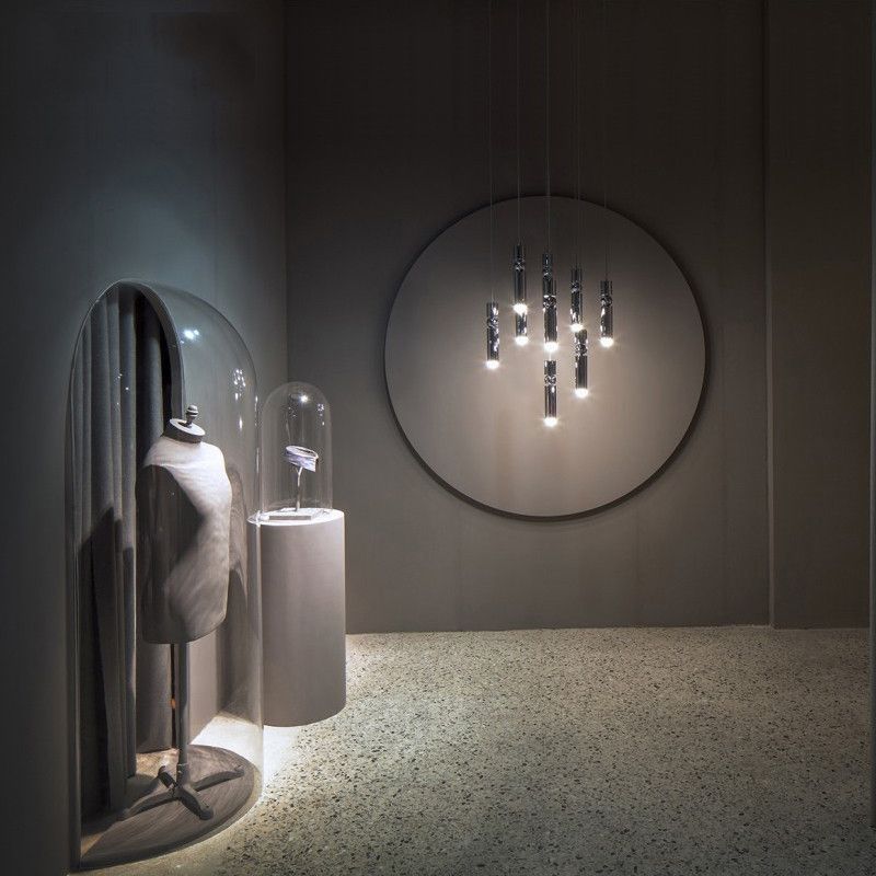 Cilindro a forma di geometrico a forma di metallo appeso a 1 luce post-moderna mini ciondolo per camera da letto