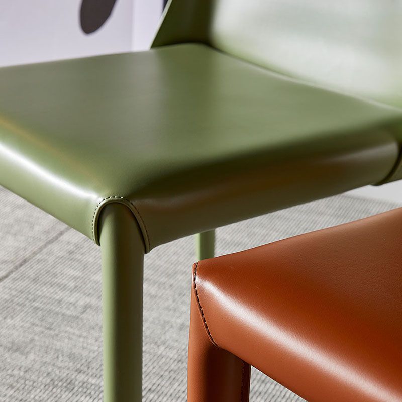 Chaises de salle à manger en cuir de style moderne, chaises latérales à dossier solide sans accoudoirs pour la cuisine
