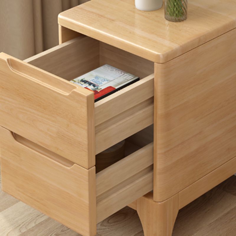 Solid Wood Night Table Contemporary Bed Nightstand for Bedroom