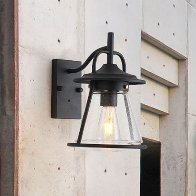 1 application de mur de verre à graines à graines claires légère lumière industrielle du cône noir nuage d'éclairage extérieur