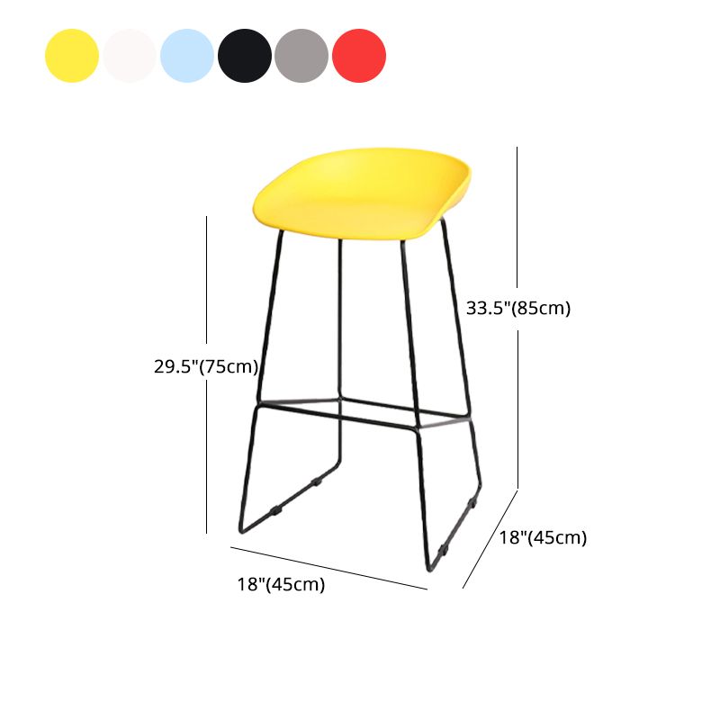 Industrial Indoor Barstool Iron Simple Tall Stool with Plastic Seat