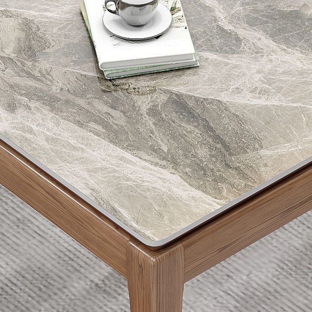 Rectangle Stone Top Dining Table Mid-Century Dining Table for Dining Room