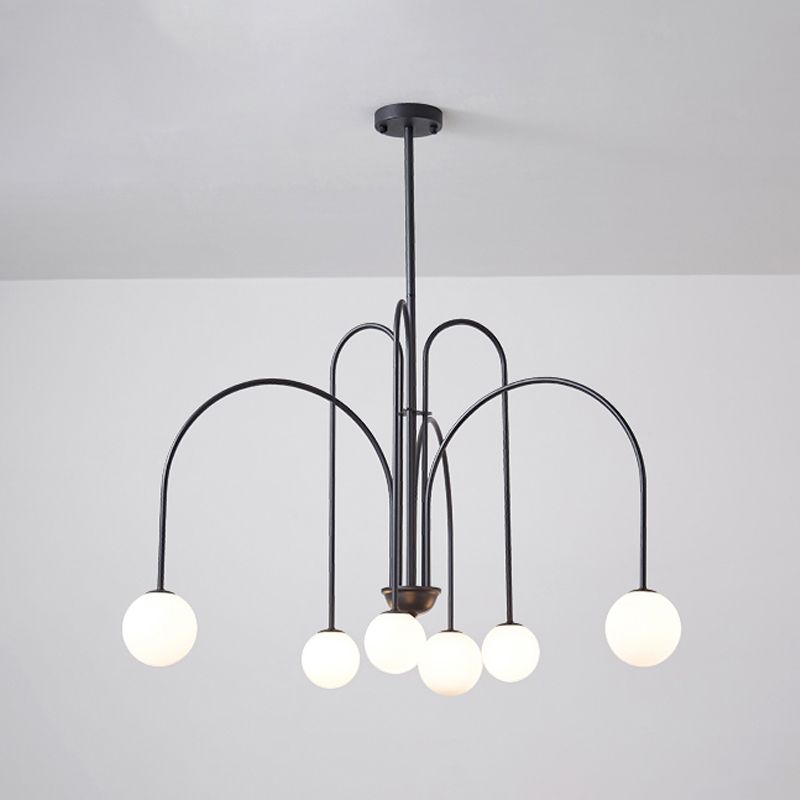 Modern Metal Chandelier Light Fixtures Multi-Head Suspension Pendant Lamps for Living Room