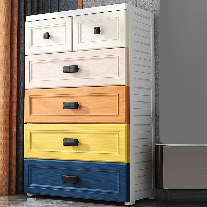 Modern Style Non-Hanging Armoire Plastic Home Storage Cabinet with Drawers