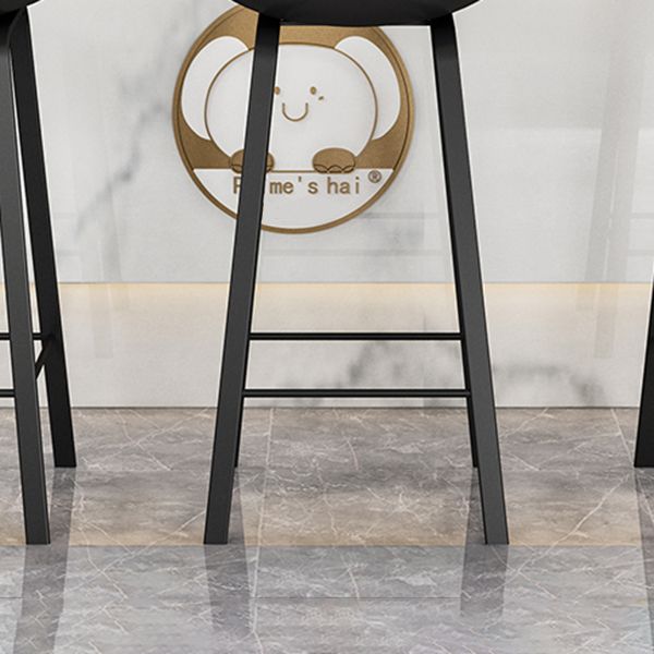 Modern Backrest Armless Counter Stool Iron Cafe Bar Stool with Pedal and Acrylic Seat