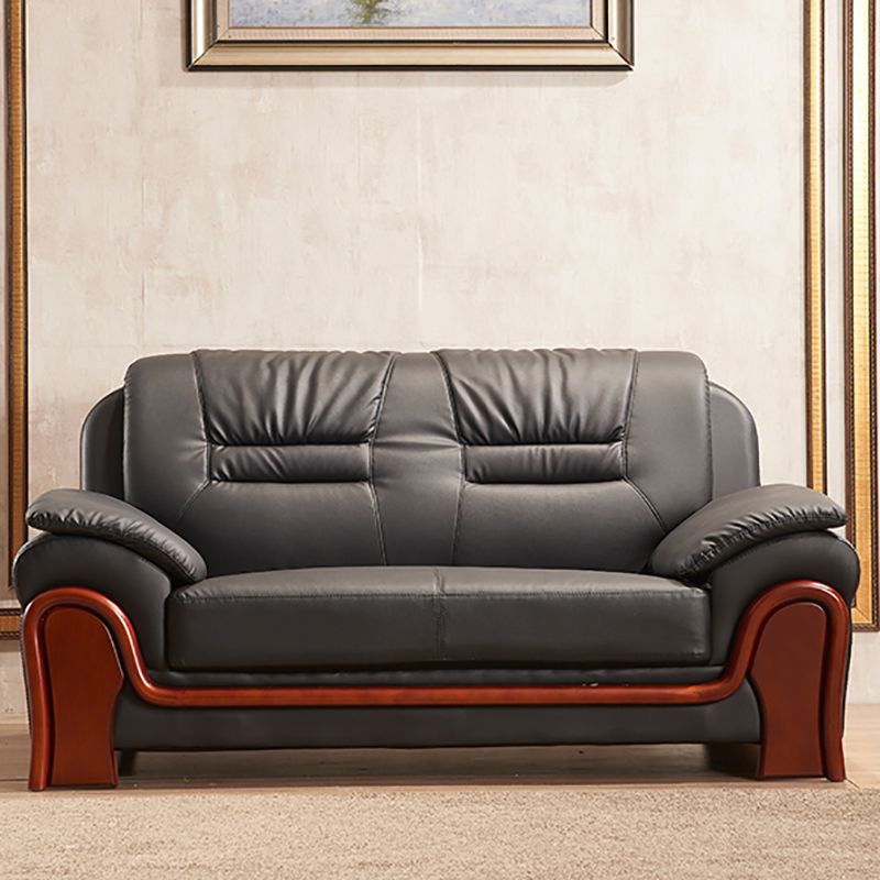 Divano posteriore del cuscino cucito tradizionale 35,43 "divano braccio arrotolato, nero
