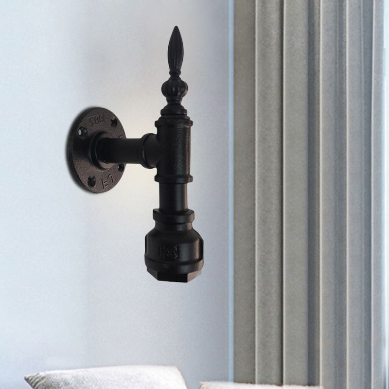 Metallic Matt Black Wall Lighting Rohr Design 1 Leichte Vintage -Wandleuchte für Schlafzimmer
