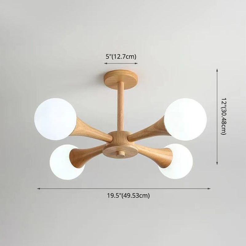 Ultra-Modern Sputnik appeso il lampadario sospensione in legno con cavo sospeso per soggiorno