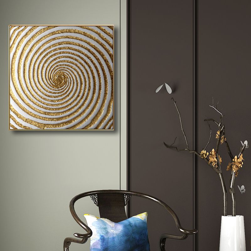 Modern Style Optical Illusion Painting in Brown Textured Wall Print for Bathroom