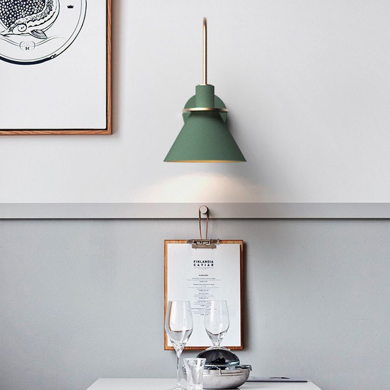 Conical Bedroom Wall Lighting Fixture Metal Minimalist-Style Wall Sconce Lighting