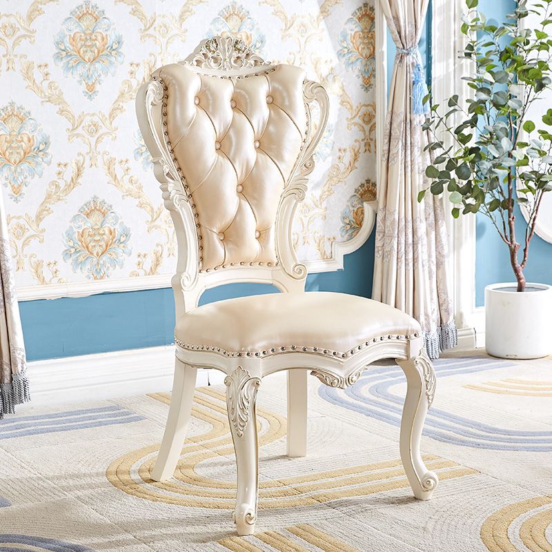 Silla auxiliar de comedor de estilo victoriano, sillas auxiliares sin brazos para uso doméstico (juego de 2)