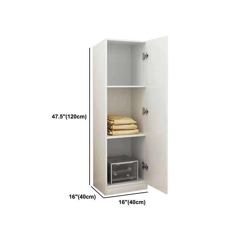 Contemporary White Wardrobe Armoire Hinged Wardrobe Cabinet for Home