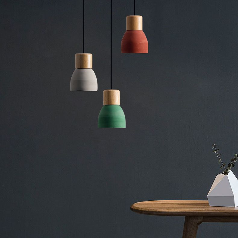 Modern artistico a sospensione singolo a sospensione a sospensione geometrica con tonalità di cemento