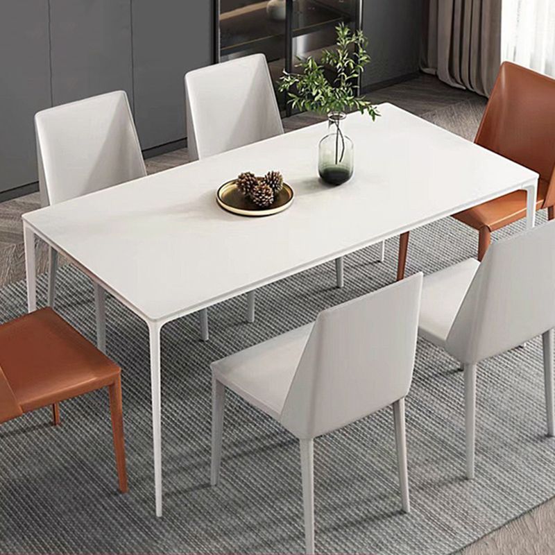 Contemporary 1/2/5/7 Pieces Dining Chairs Set Stone Rectangle Furniture in White