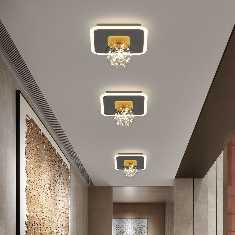 Hallway LED Flush Mount Light Minimalist Starry Glass Ceiling Light