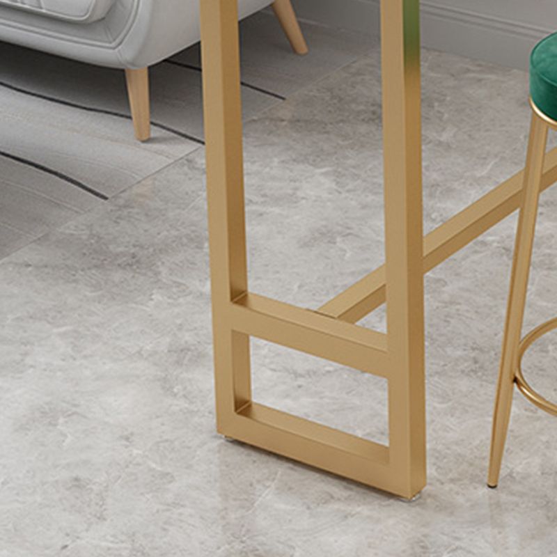 Modern Bar-height Table Faux Marble Top Bistro Pub Table with Metal Base