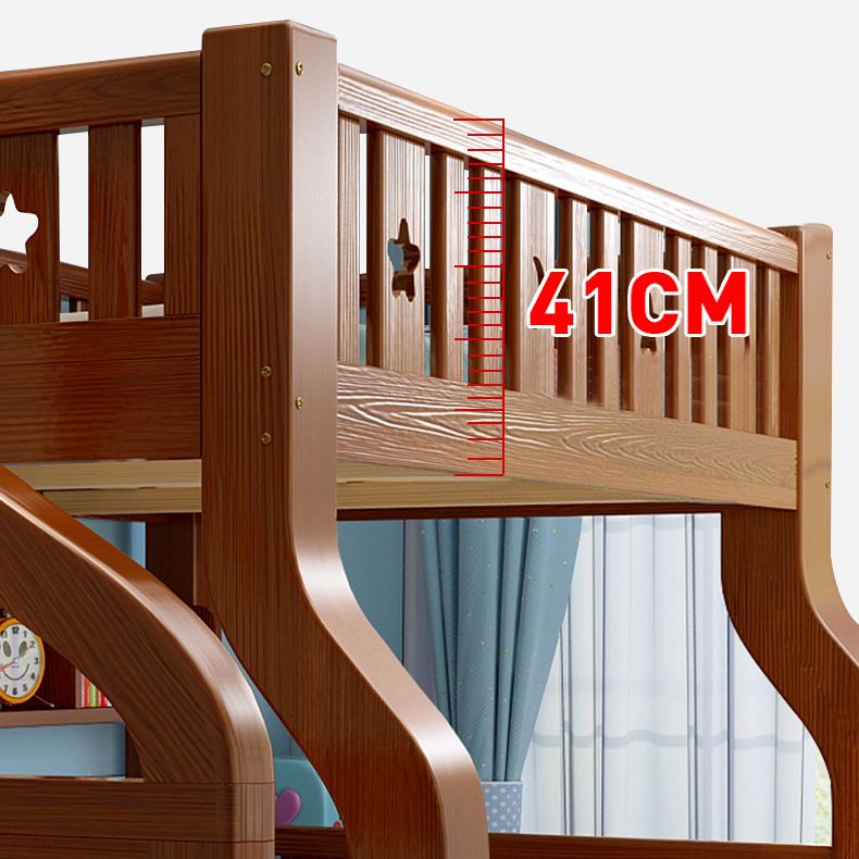 Solid Wood Standard Bunk Bed Gender Neutral Kids Bed with Drawers and Mattress