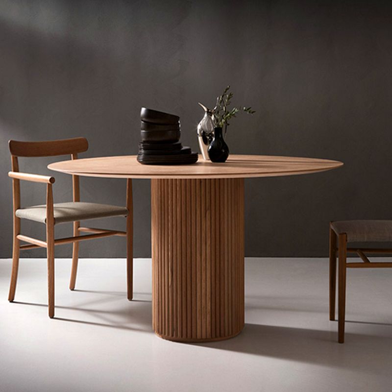 Table à manger ronde en bois moderne, Table de salle à manger sur pied de cuisine à domicile