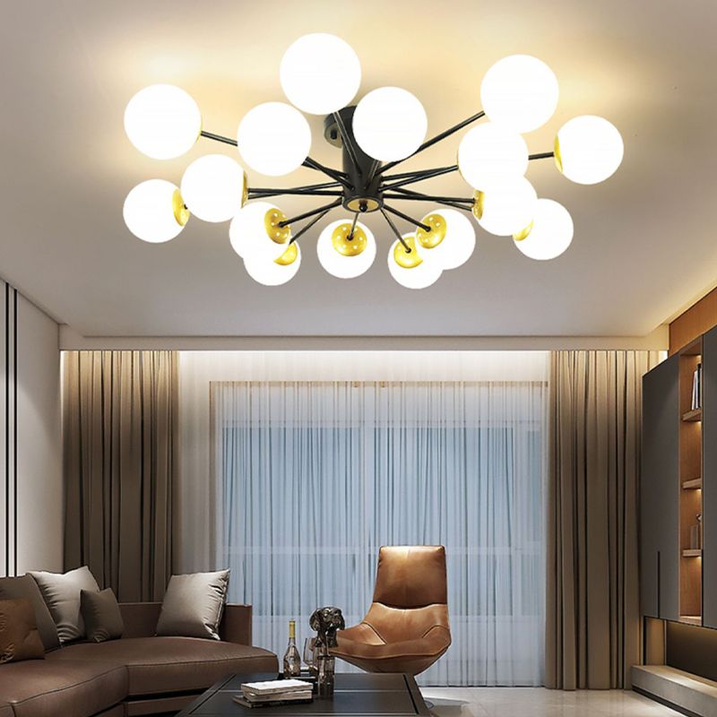 Nordic Style Iron Ceiling Light Ball Shape Shade Ceiling Lamp for Bedroom