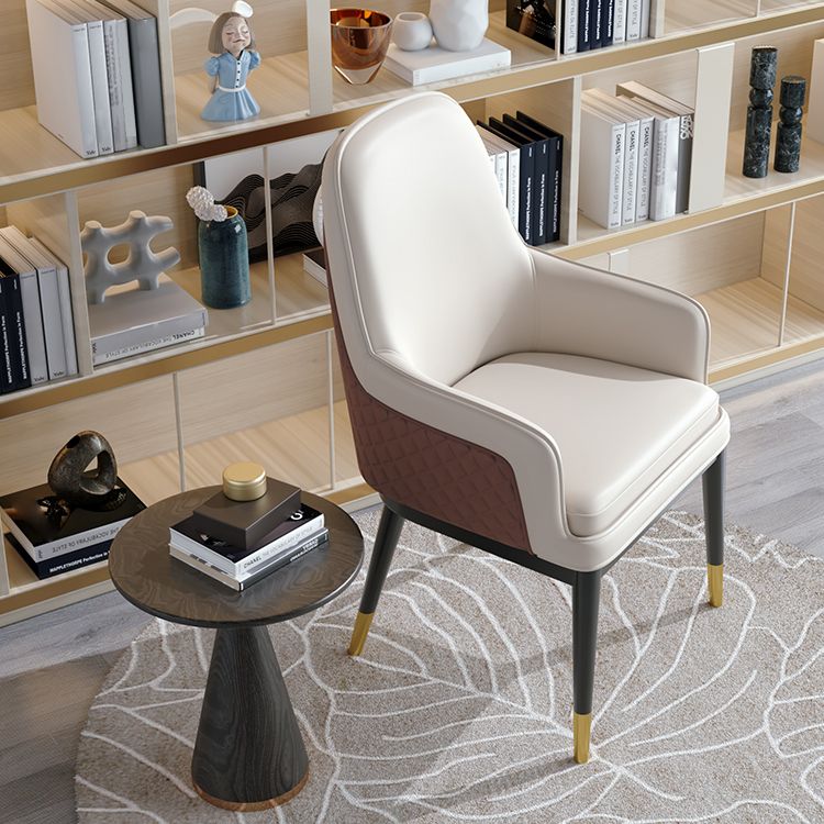 Silla de comedor de metal de estilo nórdico, silla de comedor con brazo Parsons, sillas laterales