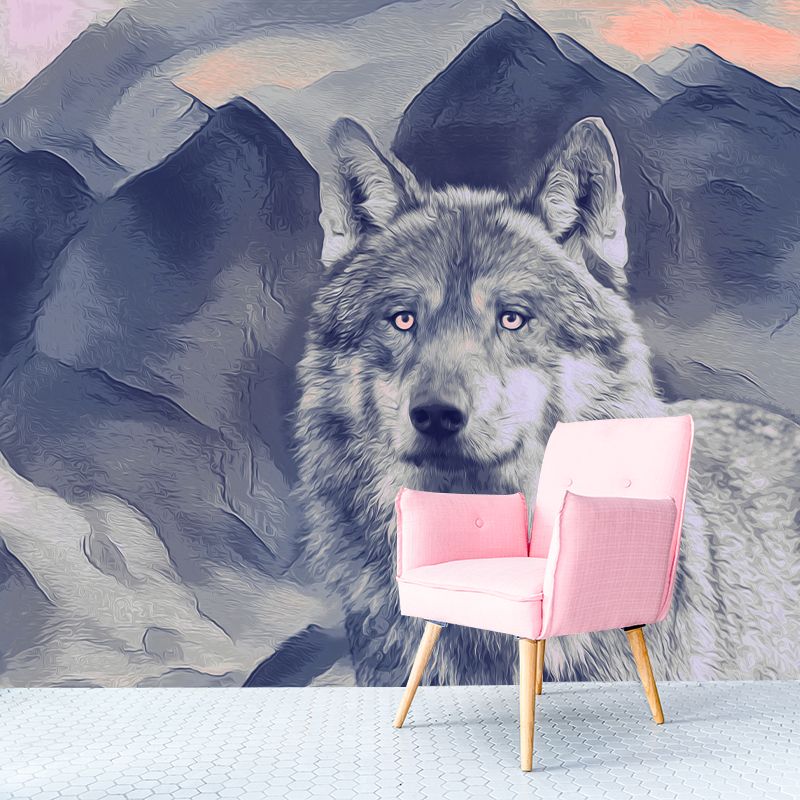 Contemporary Style Animal Illustration Wall Murals for Living Room, Water Resistant