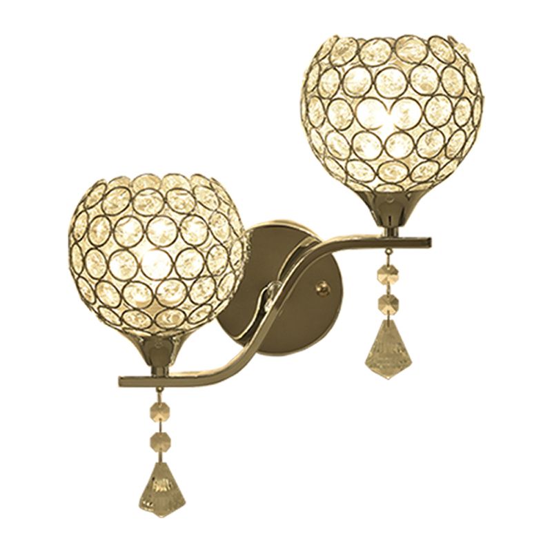 Globe Wall Mount Light Fixture Modern Wall Mounted Lighting with Clear Crystal Shade
