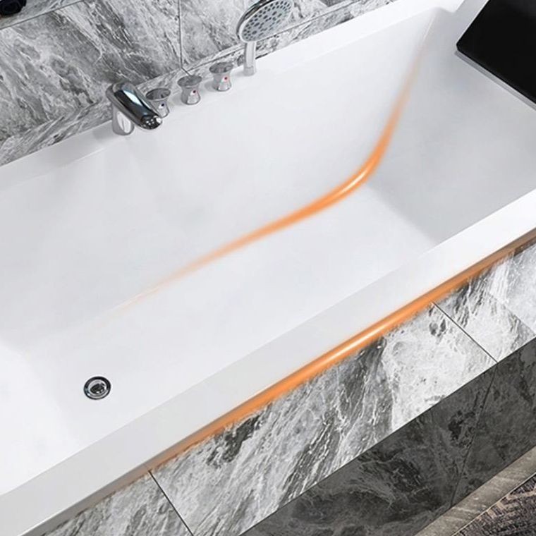 Drop-in White Bath Modern Soaking Acrylic Rectangular Bathtub